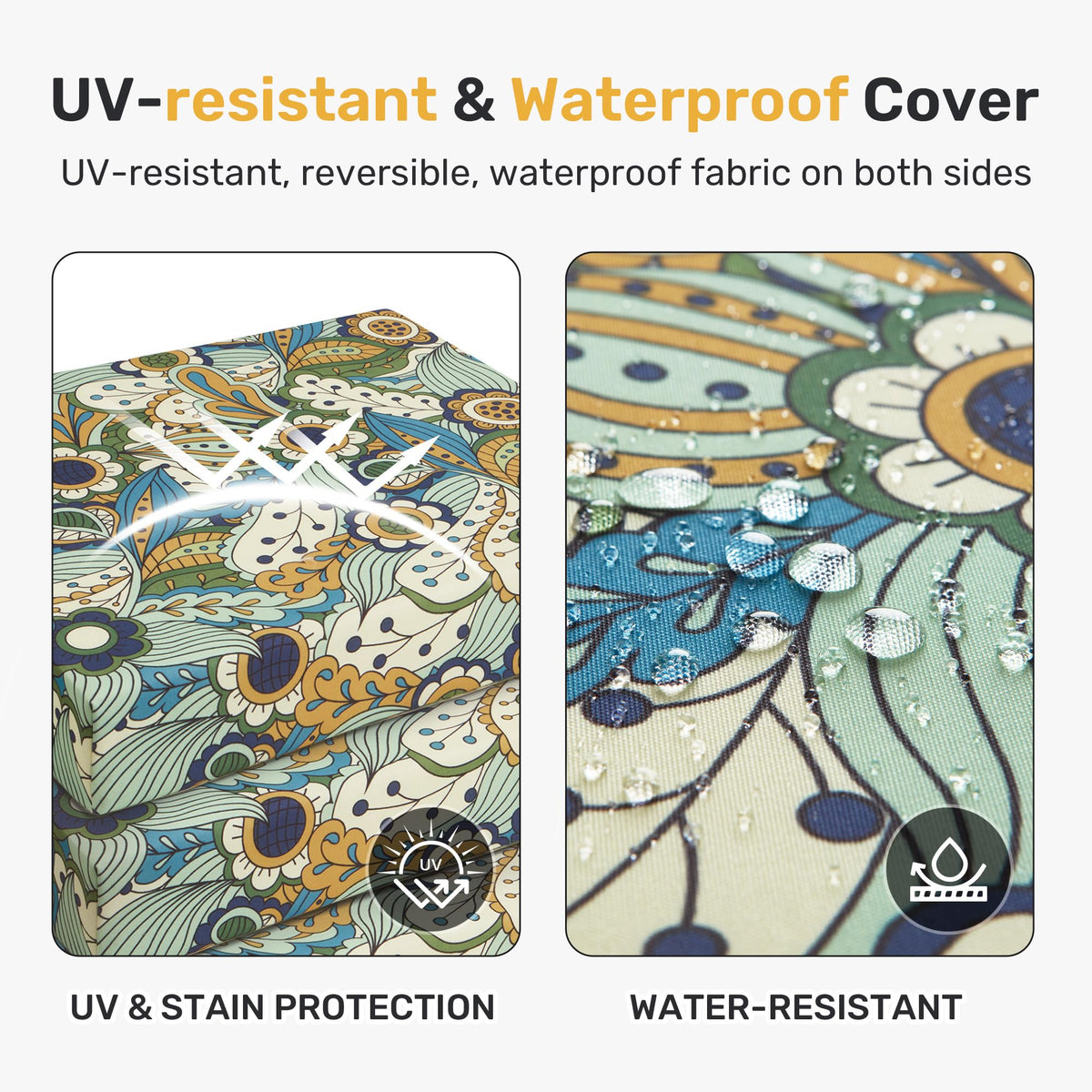 UNIKOME cushion fabric texture highlighting water-resistant surface