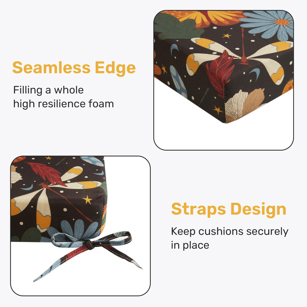 UNIKOME dense foam filling offers quick rebound and long-lasting comfort.