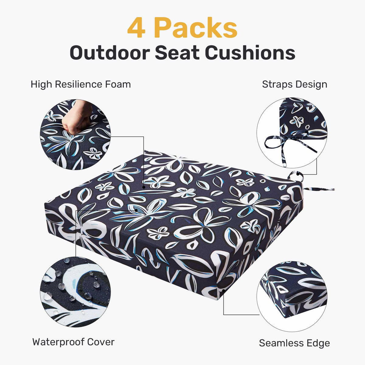 UNIKOME cushions with dense foam for supportive comfort and rebound.
