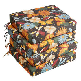 UNIKOME outdoor chair cushions with flower pattern on a chair for vibrant patio seating