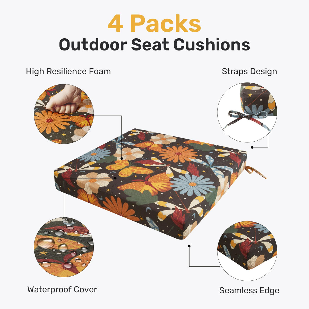 UNIKOME cushions show flower pattern with reversible design for two looks