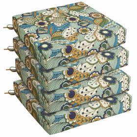 UNIKOME Sun Flower outdoor chair cushions pack of four for patio comfort
