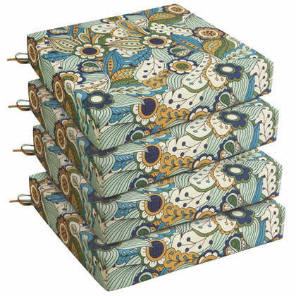 UNIKOME Sun Flower outdoor chair cushions pack of four for patio comfort