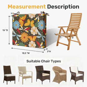 UNIKOME cushions feature secure ties to stay anchored on chairs