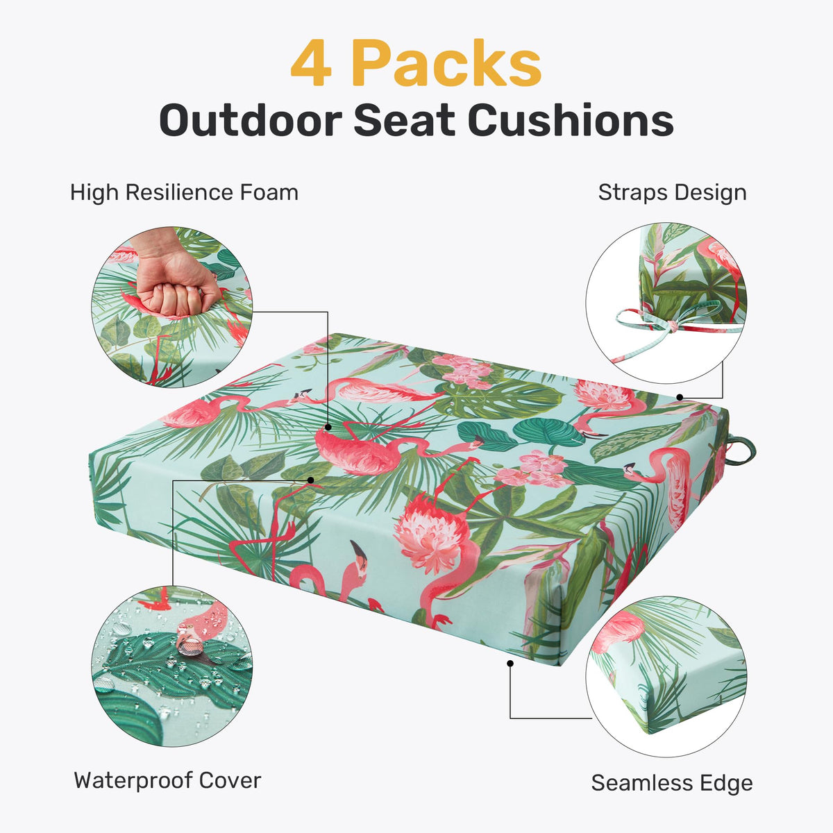 UNIKOME water-resistant cushions keep outdoor seating dry and easy to wipe.