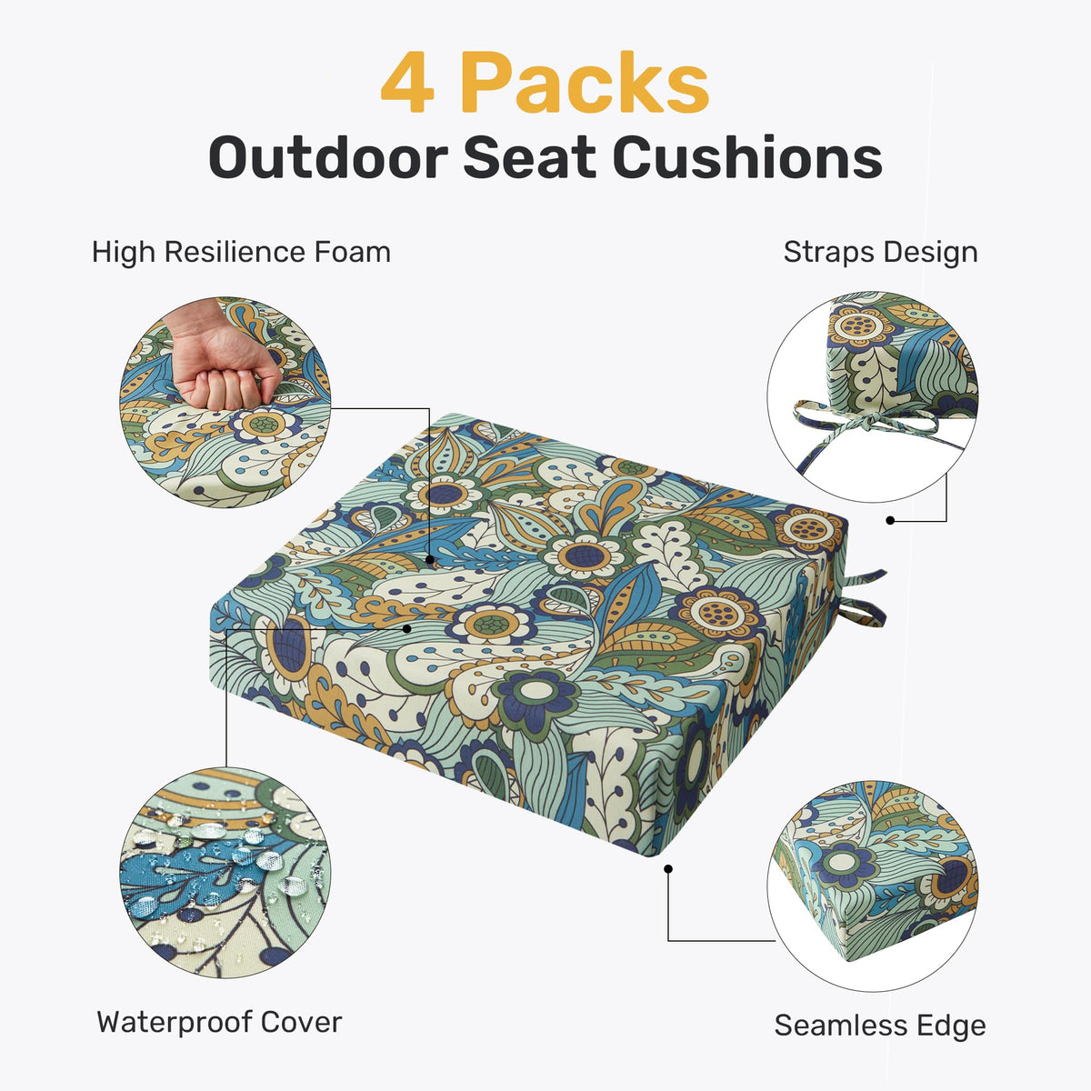 UNIKOME dense-foam close-up showing resilient seating support