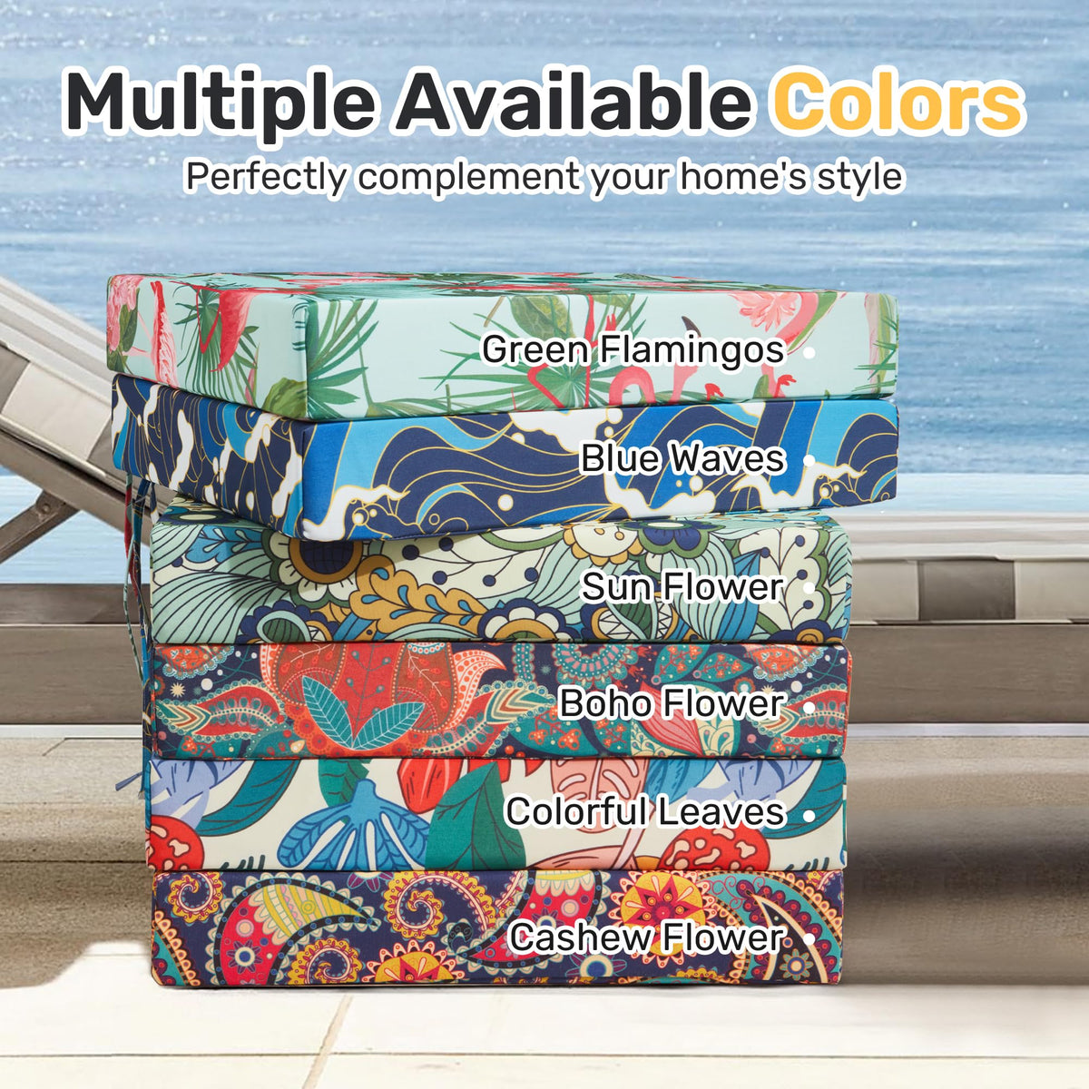 Pack of four cushions covers an entire patio seating area