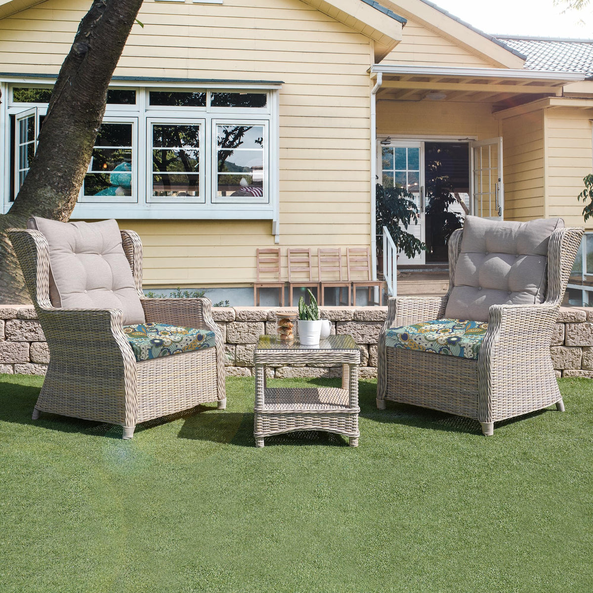 UNIKOME on a patio dining set demonstrating versatile outdoor use