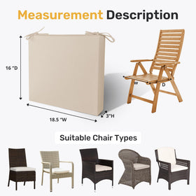 UNIKOME beige cushion on patio chair, ideal for outdoor meals