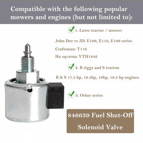 Unimore carburetor solenoid compatibility label shows Briggs & Stratton and John Deere compatibility