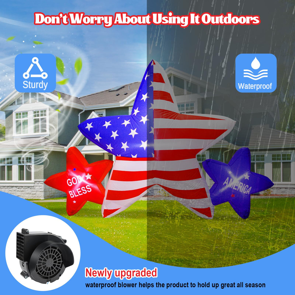 UniqSeason Independence Day outdoor inflatable enhances front yard décor