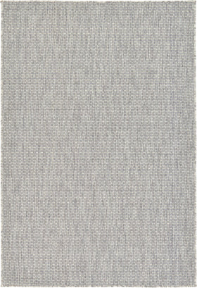 Unique Loom outdoor rug in light gray and ivory adds durable, outdoor-ready style.