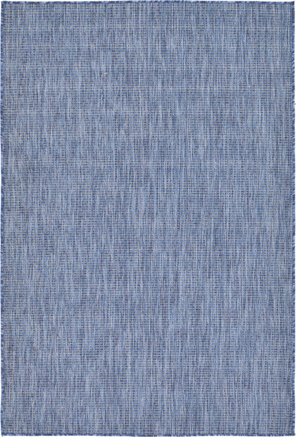 Unique Loom outdoor flatweave rug blue navy close-up texture for high-traffic areas.