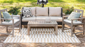 Unique Loom outdoor striped rug patio setup—modern stripes elevate outdoor spaces