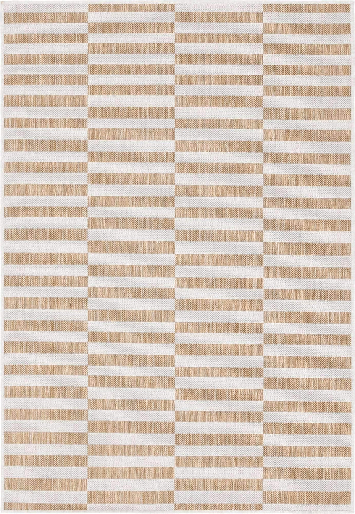 Unique Loom outdoor striped rug shipping rolled—possible creases flatten over time