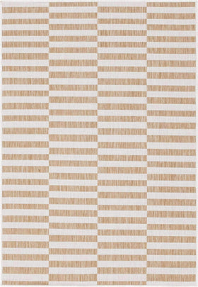 Unique Loom outdoor striped rug shipping rolled—possible creases flatten over time
