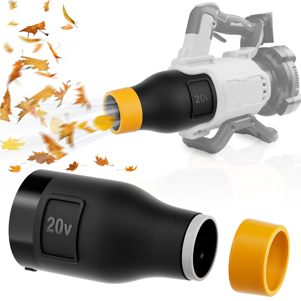 Uniqwamo DeWalt 20V Max drying nozzle directs airflow for precise car drying.