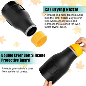 Uniqwamo short nozzle concentrates airflow for faster drying in tight spaces.