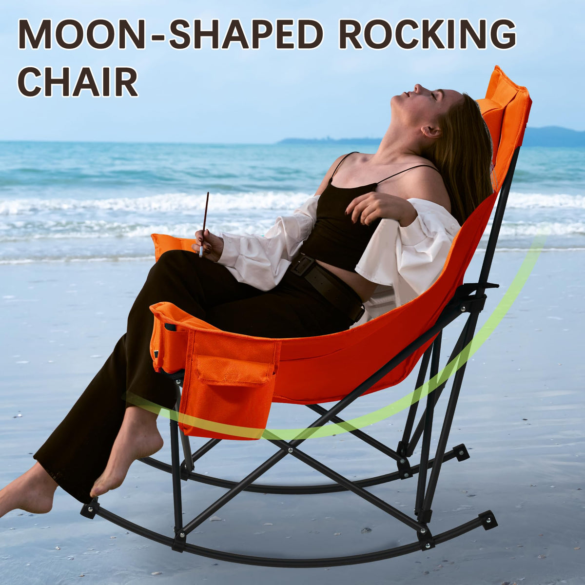 Unisakey oversized rocking chair 600D fabric is water-repellent and wipe-clean.