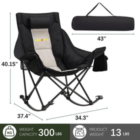 Unisakey rocking chair headrest close up showing padded comfort.