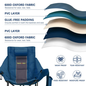 Unisakey rocking chair uses water-repellent fabric that wipes clean easily.