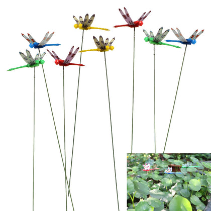 UnisonPet dragonfly garden stake blue wings enhances outdoor ambiance.
