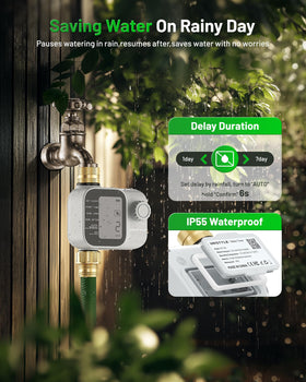Unistyle timer is compatible with standard 3/4 inch faucets and hoses.