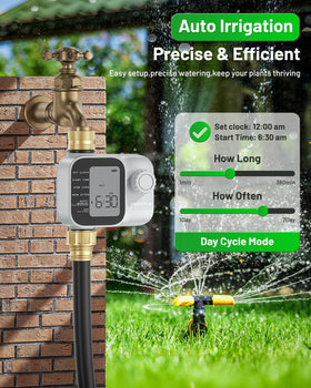 Unistyle timer rain delay function helps conserve water during wet weather.