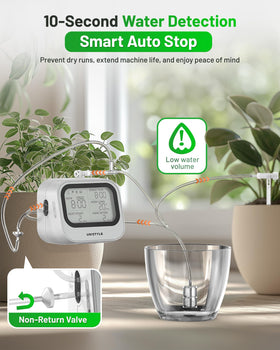 Unistyle water-stop detection helps protect the system and plants during tank empty.