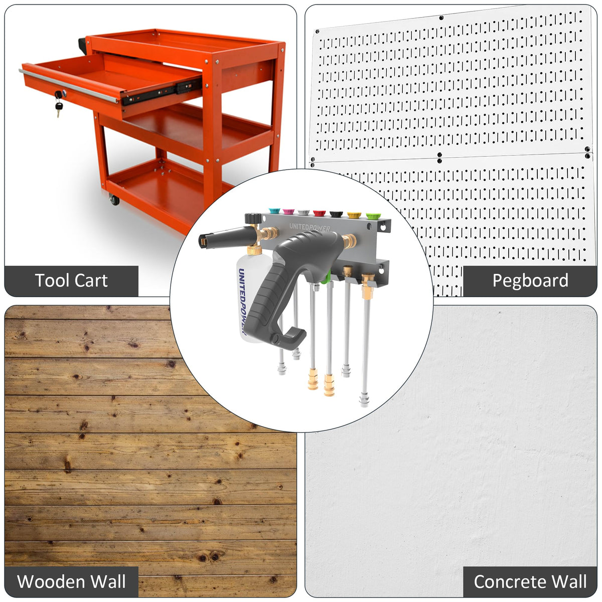 UnitedPower durable organizer helps declutter work areas and keeps essentials within reach.