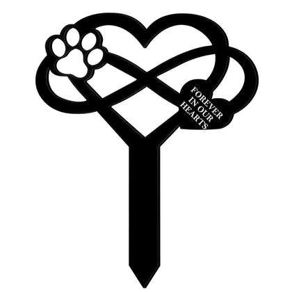 Unittype pet grave marker outdoor stake in black for garden memorials.