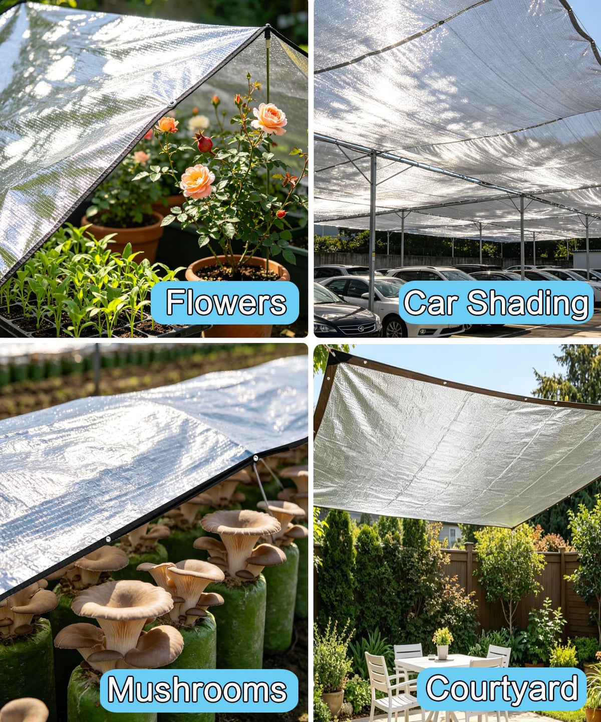 UNIUP patio garden shade cloth installed on pergola for even shade