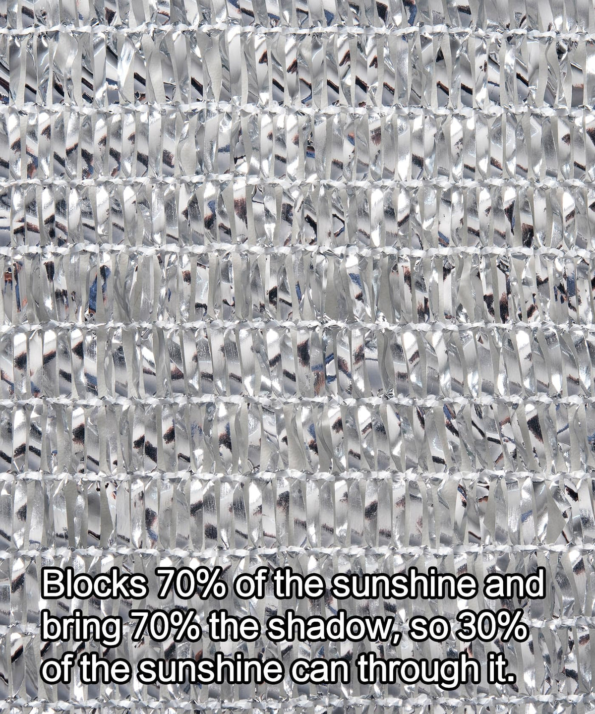 UNIUP silver mesh shade cloth with grommets and ball bungee for easy hanging