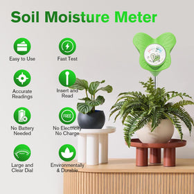 UNIWA Soil Moisture Meter in soil at 3-5 inch depth for instant readings.