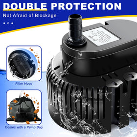 UniWater bottom filter hole design reduces debris entry.