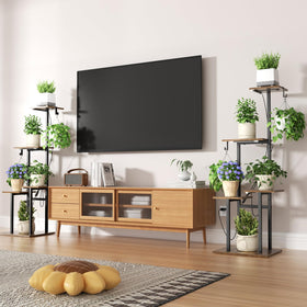 Unlumm plant stand in a cozy living room setup showcasing greenery
