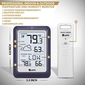 U UNNI packaging contents include display and outdoor sensor for quick setup