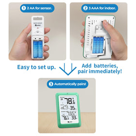 U UNNI package includes hygrometer, remote sensor, and manual