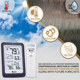 U UNNI wireless thermometer with up to 330 ft range for versatile placement