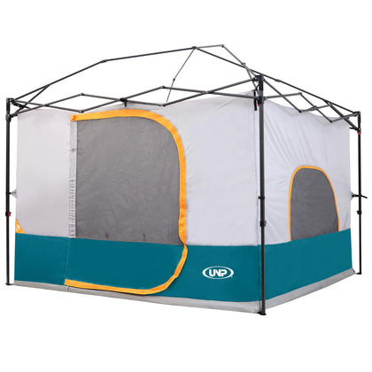 UNP camping canopy inner tent layout for spacious sleeping and lounging.