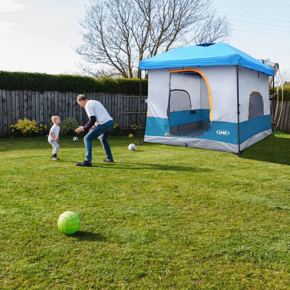 UNP ocean blue inner tent creates an enclosed space for parks or backyards.