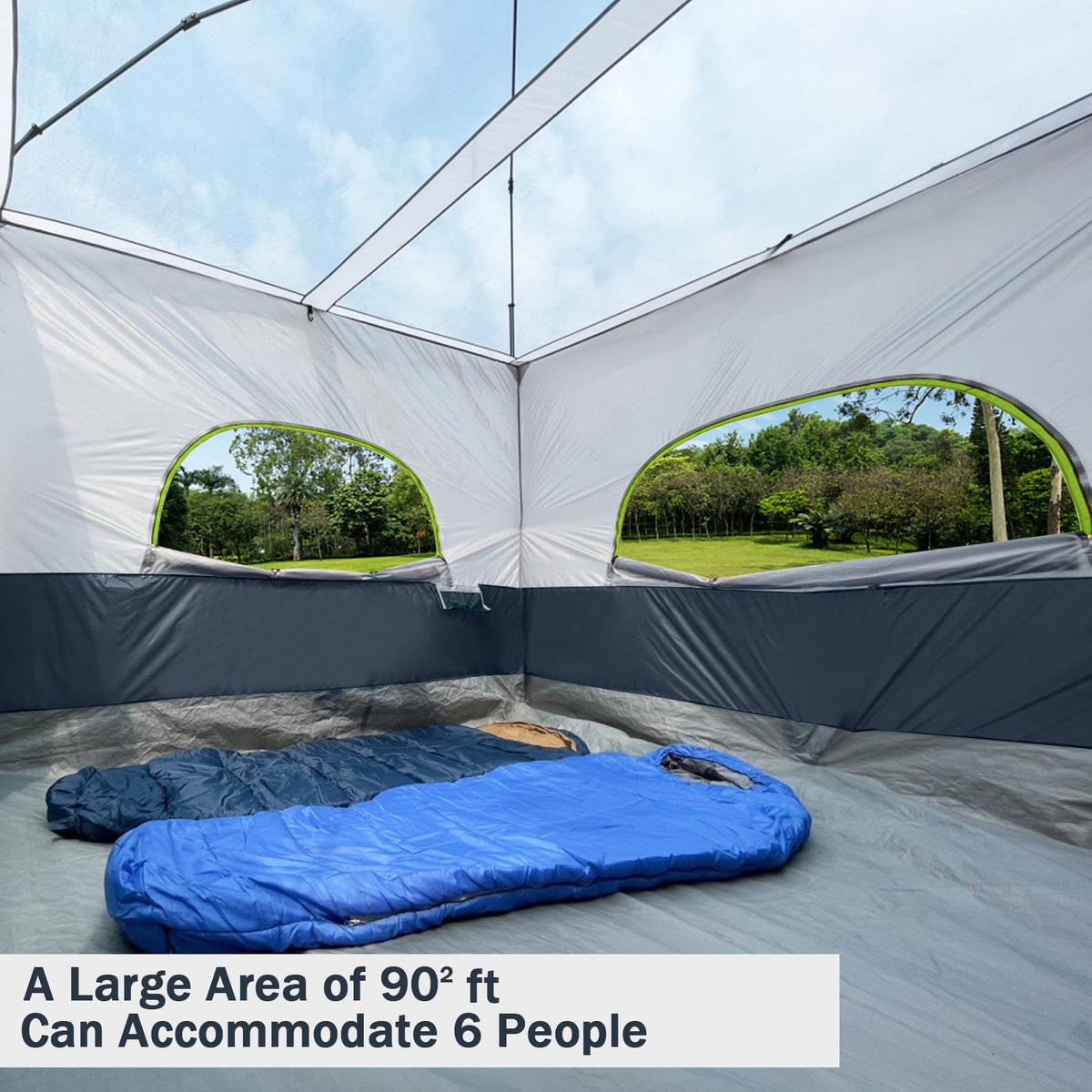 UNP canopy inner tent bathtub floor keeps gear dry and protected.