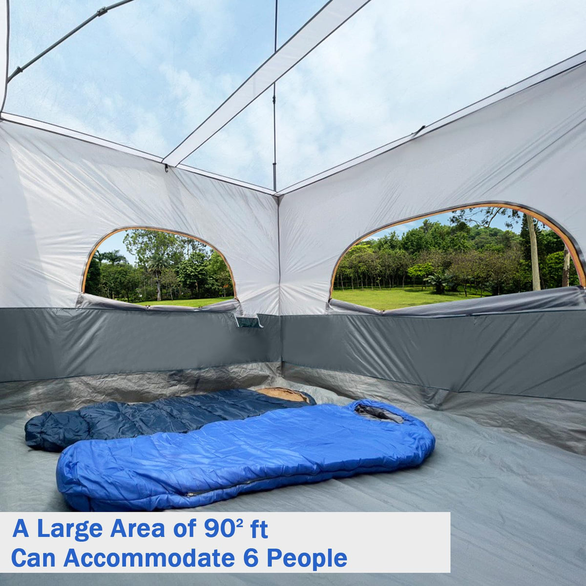 UNP inner tent easily connects to canopy frame for quick car camping setup.