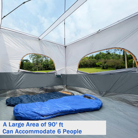 UNP inner tent easily connects to canopy frame for quick car camping setup.
