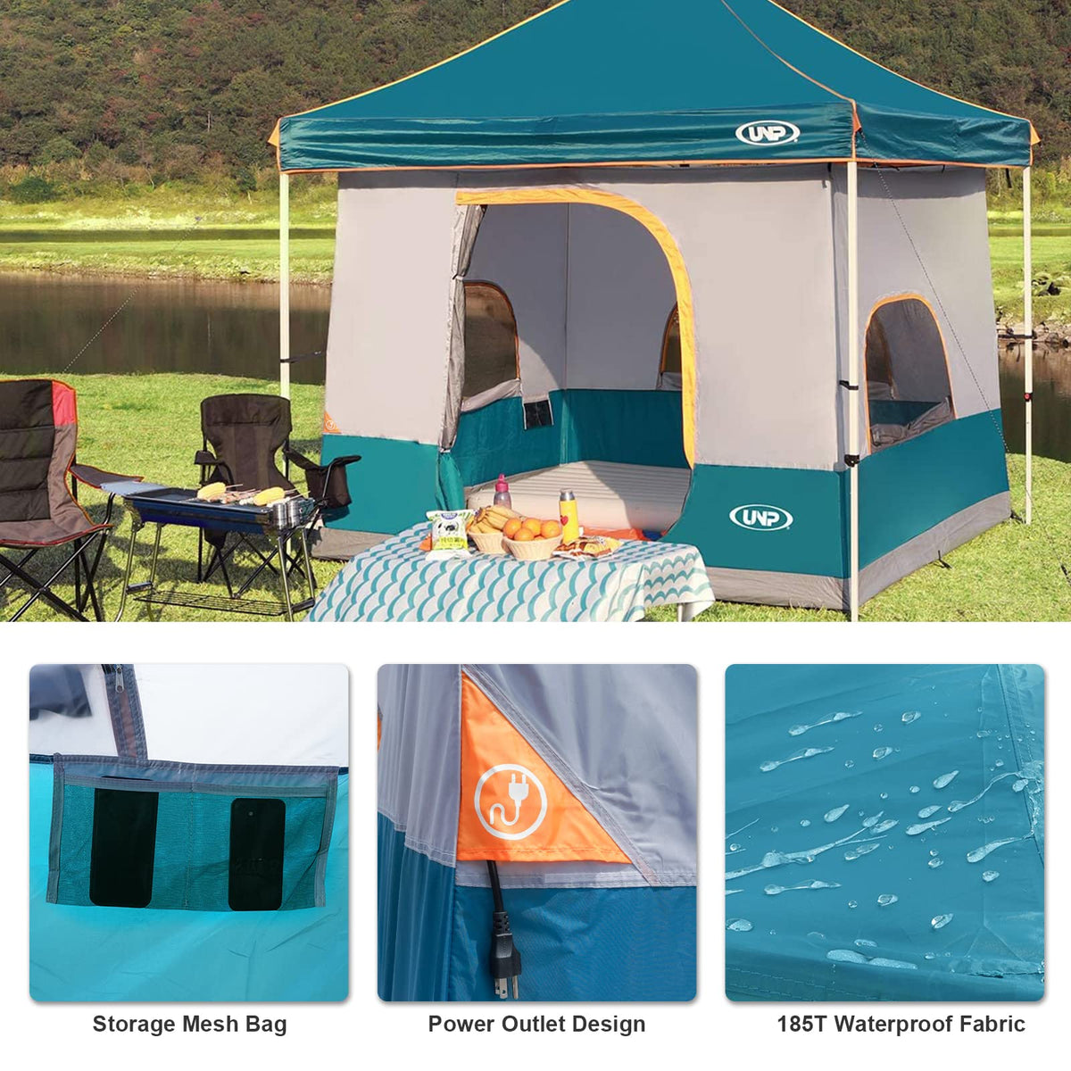 UNP inner tent lightweight at 9.5 lb for easy transport.
