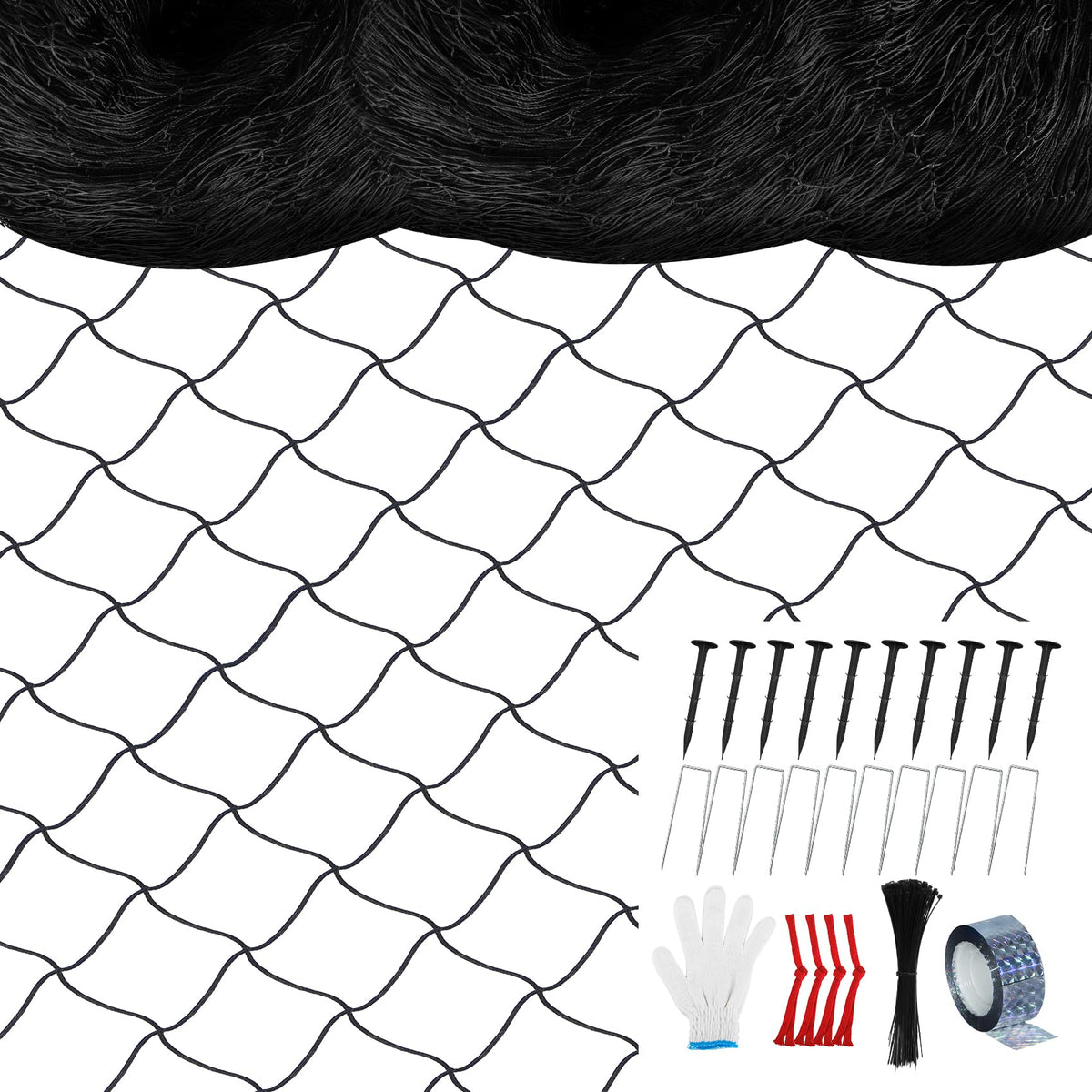 Unves Bird Netting 25' x 50' protecting a blueberry bush from birds