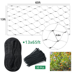 Unves bird netting DIY cut-to-size setup on branches or stakes for easy installation