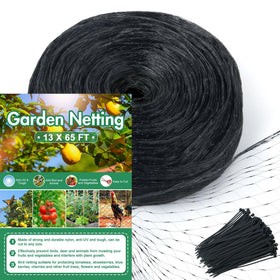 Unves bird netting on fruit trees protecting harvest from birds in the garden