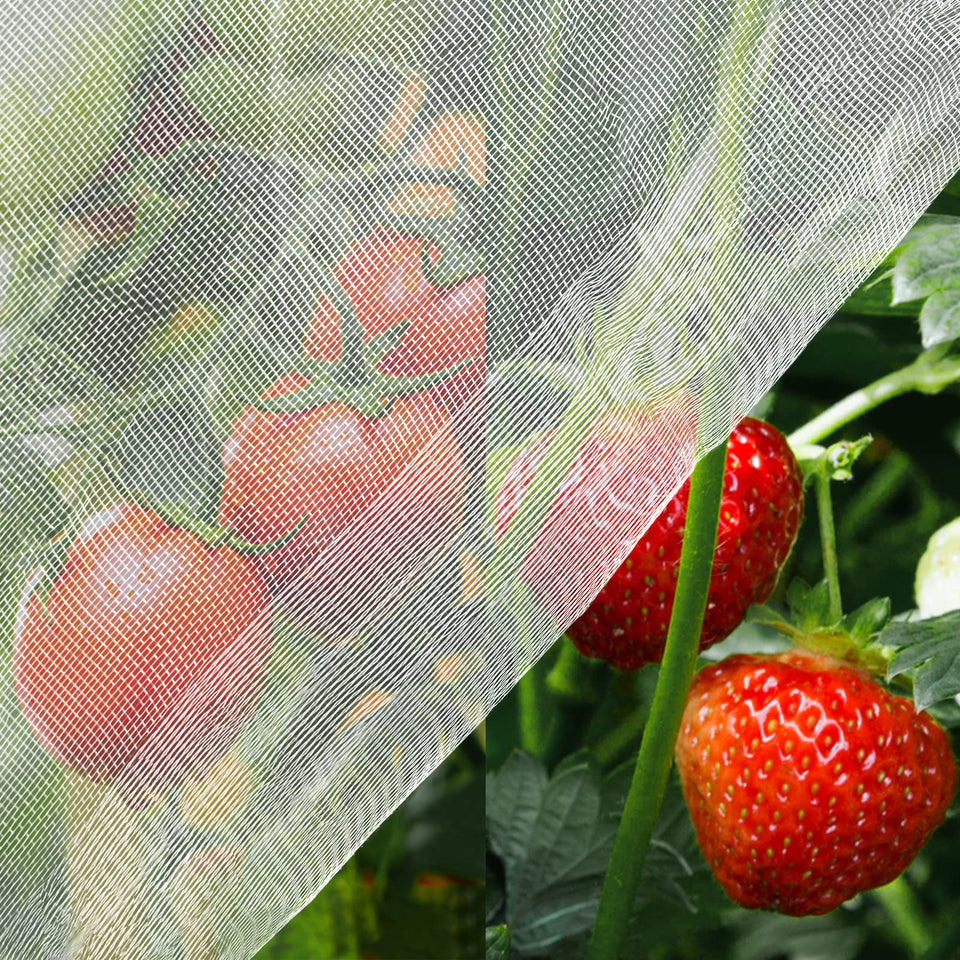 Unves garden mesh netting 8x20 protecting crops from birds and insects while staying breathable.