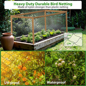 Unves orchard protection netting with 2.4 inch mesh over fruit trees